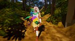 ambiguous_gender animal_mask anthro carrying_another carrying_partner claws clothed clothing duo forest hair horn low_poly mask outside plant size_difference standing tail tree kobold_dellarte kret human humanoid kobold mammal reptile scalie 3d_(artwork) absurd_res digital_media_(artwork) hi_res