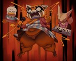 3_toes angry barefoot beak black_eyebrows black_eyes black_nose bottomwear breasts brown_body brown_fur brown_inner_ear camel_toe cheek_tuft claws cleavage clothed clothing dipstick_tail dress eye_markings eyebrows eyelashes eyes_closed facial_tuft feathers feet female fingers fur head_tuft huge_thighs jacket keyboard markings membrane_(anatomy) multicolored_body multicolored_fur nipple_outline open_mouth open_smile orange_beak orange_body orange_feet orange_fur orange_legs panties pants panty_shot sharp_teeth shirt slightly_chubby slightly_chubby_female smile tail tail_markings tan_body tan_ears tan_fur tan_tail teeth thick_thighs toes topwear tuft two_tone_tail underwear webbed_feet white_body white_ears white_feathers white_fur white_tail kryadrawgin aggretsuko sanrio fenneko pekkle retsuko ailurid anatid anseriform avian bird canid canine duck fennec_fox fox mammal red_panda true_fox 2025 absurd_res digital_media_(artwork) hi_res