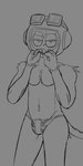 anthro bulge clothed clothing eyewear fur g-string genitals goggles male pecs penis penis_base solo speedo standing swimwear tanker_helmet thong topless topless_male underwear union_jack sergiovintorez bloons_tower_defense ninja_kiwi captain_churchill haplorhine mammal monkey primate 2023 hi_res monochrome