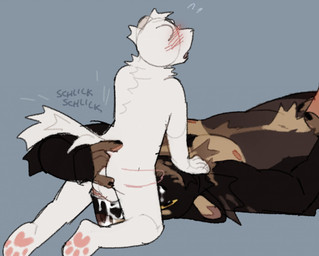 anal anal_fingering anthro anthro_on_anthro anthro_penetrated anthro_penetrating anthro_penetrating_anthro balls black_body black_fur blush bodily_fluids brown_body brown_fur cum cum_from_mouth cum_in_mouth cum_inside cum_on_face duo erection eyes_closed fingering fur genital_fluids genitals grey_background humanoid_genitalia humanoid_penis kneeling larger_anthro larger_male leaking_cum looking_pleasured lying male male/male male_anthro male_penetrated male_penetrating male_penetrating_male masturbating_while_penetrated masturbation nipples nude nude_anthro nude_male on_back oral oversized_fellatio oversized_oral pawpads penetration penis penis_in_mouth pink_penis sex simple_background size_difference smaller_anthro smaller_male sound_effects tan_body tan_fur text white_body white_fur tikodoodles mythology canid canine mammal mustelid musteline mythological_canine mythological_creature true_musteline weasel werecanid werecanine werecreature werewolf 2021