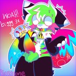 6_nipples :3 animal_genitalia animal_penis anthro balls belly belly_markings big_penis big_tail black_body black_fur bodily_fluids canine_genitalia canine_penis claws collar collar_only erection fur genitals green_body green_fur knot knot_in_sheath knotted_penis male markings multi_nipple multicolored_penis nipples no_irises nude pawpads paws penis rainbow_penis sheath shocked simple_background solo sparklefur star_(marking) sweat sweatdrop tail text thick_thighs wings yellow_pawpads kittyzone sodypop_(kittyzone) canid canine canis mammal wolf 1:1 2025 english_text hi_res signature
