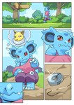 anthro bottomwear clothed clothing crouching female heart_(marking) markings pants pendulum plant red_eyes shrub sign solo string topwear tree hidoihito nintendo pokemon generation_1_pokemon hypno_(pokemon) nidorina pokemon_(species) comic hi_res