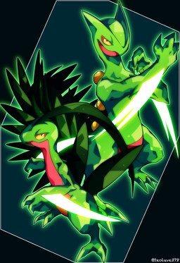2_fingers 2_toes 3_fingers 3_toes attack claws duo feet fingers green_body leaf red_body smile toe_claws toes yellow_sclera teoluve378 nintendo pokemon generation_3_pokemon grovyle pokemon_(species) reptile scalie sceptile 2020 absurd_res alternate_version_at_source hi_res signature