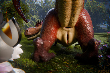 anthro anus butt detailed_background duo female feral genitals male male/female presenting presenting_anus presenting_hindquarters presenting_vulva raised_tail smug smug_face tail text vulva peq42 blue_sky_studios ice_age_(series) momma_(ice_age) peq_(peq42) dinosaur felid feline mammal mayu_(azuki) prehistoric_species reptile saurischian scalie theropod tyrannosaurid tyrannosauroid tyrannosaurus tyrannosaurus_rex 3:2 3d_(artwork) digital_media_(artwork) english_text hi_res