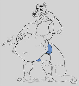 abdominal_bulge after_vore anthro belly big_belly biped blue_clothing blue_underwear clothed clothed_anthro clothed_male clothing hand_on_belly male male_anthro male_pred muscular muscular_anthro muscular_male prey_outline same_size_vore standing struggling struggling_prey topless topless_anthro topless_male underwear vore hewge doctorotter mammal mustelid otter digital_drawing_(artwork) digital_media_(artwork) full-length_portrait hi_res monochrome portrait sketch spot_color