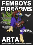 3_toes anthro beak belt blue_body blue_feathers bolt_pistol bulge clothed clothing eyelashes feathers feet femboy fluffy gloves green_body green_eyes green_feathers gun hair handwear hat headgear headwear highlights_(coloring) male partially_clothed peacock_feather ranged_weapon solo tail tail_feathers talons text toes underwear weapon marcus_gray femboys_and_firearms warhammer_(franchise) arta_aere avian bird galliform peafowl phasianid 3:4 cover english_text hi_res magazine_cover