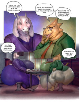 anthro balls big_balls big_breasts big_bulge big_butt blush breasts bulge butt clothed clothing dialogue duo fur genitals gynomorph horn huge_balls huge_breasts huge_bulge huge_butt huge_thighs hyper hyper_balls hyper_breasts hyper_bulge hyper_butt hyper_genitalia intersex mature_gynomorph mature_intersex obese overweight scales sitting speech_bubble text thick_thighs white_body white_fur yellow_body yellow_scales hohohonse deltarune undertale_(series) alphys toriel boss_monster_(undertale) bovid caprine dinosaur goat lizard mammal prehistoric_species reptile scalie 2025 3:4 absurd_res digital_media_(artwork) english_text hi_res