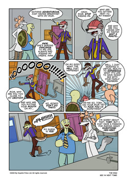 bodily_fluids clothing college college_student dark_humor dialogue female humor laboratory male profanity school science scientist text virtual_reality vomit james_messer unifursity_(series) jenny_(unifursity) toby_g._coy_(unifursity) toothie_(unifursity) canid canine canis coyote gulonine mammal mustelid musteline reptile scalie tortoise true_musteline turtle weasel wolverine absurd_res comic english_text hi_res incest_(lore)
