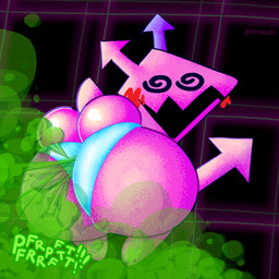 ambiguous_gender big_butt blush butt butt_squish clothing fart fart_cloud fart_fetish glistening glistening_butt green_fart_cloud huge_butt looking_at_viewer looking_back looking_pleasured panties pink_body rear_view simple_background smile smiling_at_viewer solo sound_effects spiral spiral_eyes squish tail tight_underwear underwear vowelless vowelless_sound_effect pincoosh deltarune undertale_(series) darkner virovirokun 1:1 absurd_res digital_media_(artwork) hi_res signature