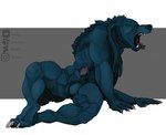 animal_genitalia animal_penis anthro ball_tuft balls blue_body blue_fur canine_genitalia canine_penis eyes_closed fangs fur genitals grey_background male muscular muscular_anthro muscular_male open_mouth penis sheath simple_background sitting solo spots spotted_genitalia spotted_penis teeth tongue tuft white_background yawn katthekitkat mythology alien canid canine canis hybrid mammal mythological_canine mythological_creature werecanid werecanine werecreature werewolf wolf
