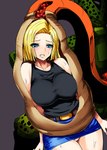 big_breasts blonde_hair blue_eyes breasts female female_prey hair head_first huge_breasts human_focus light_body light_skin male male/female male_pred not_furry not_furry_focus solo_focus tail tail_fetish tail_play tail_vore vore ishimiso dragon_ball dragon_ball_z android_18 cell_(dragon_ball) imperfect_cell alien bio-android_(dragon_ball) human mammal