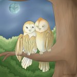 ambiguous_gender beak detailed_background duo feathered_wings feathers feral full_moon moon night outside perching plant sky tail tail_feathers tan_beak tan_body tan_feathers tree white_body white_feathers wing_around_another wings yellow_eyes takoto guardians_of_ga'hoole kludd soren_(gogh) avian barn_owl bird owl tyto tytonid western_barn_owl 2014 digital_drawing_(artwork) digital_media_(artwork) shaded brother_(lore) brothers_(lore) sibling_(lore)