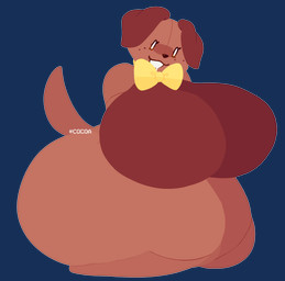 anthro big_breasts big_butt biped bodily_fluids bow_tie breasts brown_body brown_ears brown_tail butt drooling eyelashes featureless_breasts feet female floppy_ears folded_ears freckled_face freckles front_view huge_breasts huge_butt huge_thighs kneeling looking_at_viewer nude nude_female open_mouth plushie saliva simple_background simple_eyes solo tail text thick_thighs transparent_background cocoaberry lovedoll_toy_factory fan_character poochi_(cocoaberry) animate_inanimate canid canine canis domestic_dog living_plushie mammal 2026 alpha_channel artist_name digital_drawing_(artwork) digital_media_(artwork) flat_colors hi_res lineless