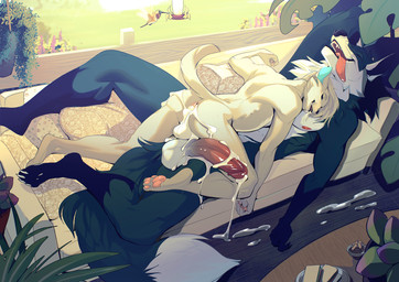 4_toes 5_fingers after_orgasm after_sex afterglow anthro anthro_on_anthro athletic athletic_anthro athletic_male ball_size_difference balls balls_rest balls_touching big_balls big_ears big_penis biped black_nose bodily_fluids butt cheek_tuft claws cum cum_drip cum_dripping_from_mouth cum_dripping_from_penis cum_dripping_on_floor cum_drool cum_from_ass cum_in_ass cum_inside cum_on_balls cum_on_butt cum_on_chest cum_on_chin cum_on_fur cum_on_furniture cum_on_ground cum_on_leg cum_on_penis cum_on_sofa cum_overflow cum_spurt cum_strand cum_string cum_trail deck_(structure) detailed_background digitigrade dripping drooling duo erection eyebrows eyes_closed facial_tuft feet fingers fur furniture genital_fluids genitals glistening glistening_genitalia glistening_penis green_body green_fur grey_body grey_fur hair happy happy_sex high-angle_view humanoid_genitalia humanoid_penis idyllic inner_ear_fluff interspecies larger_male laying_on_top leaking_cum lying lying_on_another lying_on_sofa male male/male male_anthro markings messy multicolored_body multicolored_fur multicolored_penis nails nature nature_background neck_tuft nipples nude nude_male on_back on_front on_sofa open_mouth open_smile outdoor_background outdoor_nudity outside outside_sex pawpads paws penile penis pillow pink_pawpads pink_tongue plant_pot saliva saliva_string sex size_difference sleeping sleeping_after_sex sleeping_nude sleeping_on_another sleeping_on_partner sleeping_on_sofa sleeping_together sleeping_while_cuddling smile sofa spread_legs spreading tail teal_inner_ear_fluff teeth toe_claws toes tongue tongue_out tuft two_tone_body two_tone_fur two_tone_penis warm_lighting whiskers white_balls white_body white_fur peritian dr._gravitas enigma_(that_cat_enigma) canid canine domestic_cat felid feline felis fox mammal hi_res