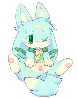 >_o anthro anus belly blush blush_stickers bodily_fluids chest_tuft chibi clitoral_hood clitoris dipstick_tail facial_markings feet female feral fluffy fluffy_tail forehead_markings fur genitals glistening glistening_eyes green_body green_eyes green_fur head_markings hindpaw inner_labia looking_down looking_down_at_genitalia markings multicolored_body multicolored_fur open_mouth paws semi-anthro simple_background sleeveless_shirt solo spread_legs spread_vulva spreading sweat tail tail_markings tears tuft two_tone_body two_tone_fur urethra vulva white_background white_belly white_body white_fur wings kirichiiii mythology dragon furred_dragon furred_scalie hybrid mythological_creature mythological_scalie scalie