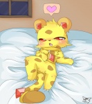 bed bedroom_eyes blush brown_body brown_fur brown_spots claws feral fur furniture gem half-closed_eyes heart_symbol inside jewelry lying male markings narrowed_eyes night red_eyes seductive solo spots spotted_body spotted_fur window yellow_body yellow_fur kinshiro_kemo jewelpet sanrio sega sega_fave jasper_(jewelpet) cheetah felid feline mammal signature