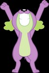 anthro arms_above_head black_nose fur green_body green_fur grin legs_above_head male purple_body purple_fur simple_background smile solo transparent_background vector red4567 equestria_girls hasbro my_little_pony spike_(eg) canid canine canis domestic_dog mammal absurd_res alpha_channel digital_media_(artwork) hi_res