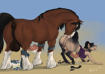 anal animal_genitalia animal_penis anus balls big_flare black_body black_hair black_mane black_tail bodily_fluids breasts brown_anus brown_balls brown_body brown_fur clothing drooling duo equine_anus equine_genitalia equine_penis erection eyewear feral flared_penis fur genitals glasses gradient_background gynomorph hair human_to_feral intersex licking looking_up male male_feral mane medial_ring mid_transformation narrowed_eyes open_mouth oral penis puffy_anus purple_clothing purple_eyes purple_topwear rimming round_glasses saliva sex side_view simple_background species_transformation tail tan_body tan_skin tongue tongue_out topwear torn_clothing transformation white_body white_fur rufciu equid equine horse mammal hi_res