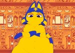 anthro belly belly_overhang big_belly big_breasts breast_squish breasts butt dancing dominant dominant_female fat_rolls female navel nude obese obese_anthro obese_female overweight overweight_anthro overweight_female pose solo squish thick_neck thick_thighs thaasteo animal_crossing ankha_zone nintendo ankha_(animal_crossing) domestic_cat felid feline felis mammal 2021 absurd_res hi_res pinup