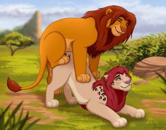 anal anal_penetration ass_up bite biting_lip blush bodily_fluids canon_x_oc cum cum_drip cum_in_ass cum_inside dripping duo ejaculation feline_hybrid feral feral_on_feral feral_penetrating from_behind_position fur genital_fluids king leaking_cum looking_pleasured male male/male mane markings penetration red_mane royalty savanna sex spots spotted_body spotted_fur tail tail_tuft tuft miuyki disney the_lion_king fan_character simba_(the_lion_king) theluji felid feline hybrid lion mammal pantherine digital_drawing_(artwork) digital_media_(artwork) hi_res shaded