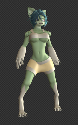 anthro female geometric_background grid_background pattern_background simple_background solo standing futuretankcrc domestic_cat felid feline felis mammal 3d_(artwork) digital_media_(artwork)
