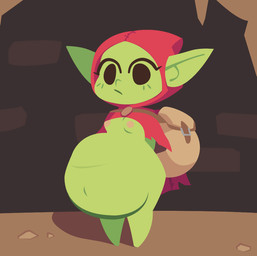 bag belly big_belly breasts female green_body green_skin inside overweight solo smuggoblin goblin 2025