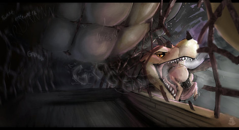 ambiguous_gender anus balls carriage destruction duo feral first_person_view genitals looking_at_viewer male oral_vore penis size_difference vore nolow mythology malfaren dragon equid equine horse mammal mythological_creature mythological_scalie scalie 2022 hi_res story story_in_description