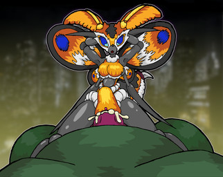 4_arms abdominal_bulge anthro bodily_fluids cowgirl_position cum cum_inside duo female from_front_position genital_fluids multi_arm multi_limb on_bottom on_top penetration sex vaginal pornwhal godzilla_(series) monsterverse mothra_(series) toho godzilla mothra arthropod butterfly insect kaiju lepidopteran moth absurd_res hi_res