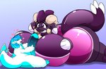 air_puff aroused big_breasts big_penis big_tail blush breasts female genitals glistening glistening_tail heart_symbol holding_penis horn huge_breasts huge_penis huge_tail hyper hyper_genitalia hyper_penis looking_pleasured male male/female penis purple_background purple_eyes simple_background tail drgnalexia kiwi_(darkelf36) bovid caprine goat mammal 2025 hi_res