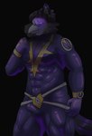 anthro beak black_body black_feathers brainwashing bulge clothing detailed_bulge feathers fur hypnosis hypnotic_visor latex latex_clothing latex_mask latex_suit male mask mind_control muscular muscular_male purple_body purple_feathers purple_fur purple_wolf_villain_(live_a_hero) solo suiting transformation visor haha-yea tennanik lifewonders live_a_hero alchiba wolf_villain_(live_a_hero) avian bird canid canine canis corvid corvus_(genus) crow mammal oscine passerine wolf absurd_res hi_res