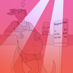 anthro clothing container jar male male_pred solo strip_club stripper tip_jar tipping torn_clothing vore khaba024 khaba kangaroo macropod mammal marsupial 1:1 hi_res