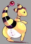 ampharos anus blush conditional_dnp exed_eyes eyelashes female feral generation_2_pokemon genitals looking_at_viewer looking_back nintendo plump_labia pokemon pokemon_(species) presenting presenting_pussy pussy smile solo thick_thighs