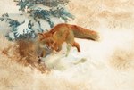 1915 20th_century absurd_res ambiguous_gender ancient_art bruno_liljefors canid canine death duo feral fluffy fluffy_tail fox fur hare hi_res lagomorph leporid mammal oil_painting_(artwork) orange_body orange_fur outside painting_(artwork) plant predator/prey public_domain quadruped red_fox signature snow spruce tail traditional_media_(artwork) tree true_fox white_body white_fur