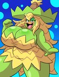 absurd_res anthro anthrofied beak belly big_breasts biped blonde_hair blue_background breasts cleavage clothed clothing curvy_figure dress eyelashes female generation_3_pokemon glistening glistening_body gradient_background green_body hair half-closed_eyes hat headgear headwear hi_res huge_breasts long_hair looking_at_viewer ludicolo mammal mitten_hands monotreme narrowed_eyes nintendo open_mouth platypus pokemon pokemon_(species) pokemorph portrait pose prinnydood simple_background slightly_chubby solo sombrero standing thick_thighs three-quarter_portrait voluptuous wide_hips