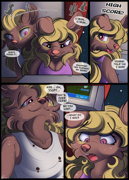 anthro clothed clothing computer curtains dialogue electronics female gaming inside male shirt sitting text topwear window conrie microsoft microsoft_windows windows_xp isabelle_(notanumber) oscar_(notanumber) canid canine mammal 2025 absurd_res comic english_text hi_res brother_(lore) brother_and_sister_(lore) sibling_(lore) sister_(lore)