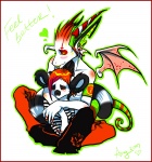 anthro border comfort duo ear_piercing female glamfur heart_symbol membrane_(anatomy) membranous_wings piercing question_mark red_border stripes tail text wings year unknown_artist unknown_artist_signature mythology candyjack zeriara_(character) dragon lemur mammal mythological_creature mythological_scalie primate ring-tailed_lemur scalie strepsirrhine angie_(disambiguation) 2007 english_text signature