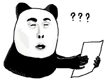 5_fingers ambiguous_gender confusion eyebrows fingers funny_face holding_object holding_paper humanoid_face humanoid_hands humor open_mouth paper question_mark reactions reading simple_background solo squinted_eyes text toastedeh wechat_panda bear giant_panda humanoid mammal aliasing artist_name digital_media_(artwork) meme reaction_image