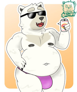 anthro belly beverage_can big_belly black_nipples body_hair bulge chest_hair claws clothing eyewear male neck_tuft nipples pink_clothing pink_underwear simple_background slightly_chubby solo sunglasses tuft underwear d13w0tt_(artist) ice_climber polar_bear_(ice_climber) bear mammal polar_bear ursine 5:6 hi_res