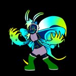 antennae_(anatomy) anthro biohazard_symbol clothing female glowing glowing_antennae glowing_arms glowing_eyes glowing_hair glowing_wings hair hazard_symbol sharp_teeth solo symbol symbol_on_wings teeth wings shyblueskunk arthropod goo_creature insect lepidopteran mammal mephitid moth skunk 1:1 alpha_channel