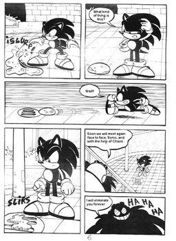anthro dialogue drain eyewear glasses grass plant slurp speech_bubble text wearing_glasses wearing_gloves ayamepso sega sonic_adventure sonic_the_hedgehog_(series) chaos_(sonic) dr._eggman sonic_the_hedgehog eulipotyphlan goo_creature hedgehog human mammal slime_(blob) english_text monochrome