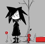 alternative_fashion ambiguous_gender black_hair clothed clothing duo goth hair plant red_body simple_background white_body gglloooopp i_can't_sleep_(youtube) nintendo pikmin nia_(i_can't_sleep) elemental_creature flora_fauna humanoid pikmin_(species) red_pikmin crossover female_(lore)