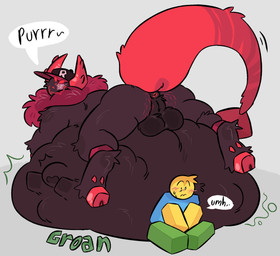 2_horns ambiguous_gender ambiguous_prey anthro anthro_pred anus awkward ball_tuft balls big_tail bloated blush brown_body brown_fur butt butt_focus clothed clothing digestion_noises duo fatal_vore fully_clothed fur genitals group hat hat_only headgear headgear_only headwear headwear_only hiding hooves horn humanoid_prey hyper hyper_stomach long_tail looking_at_viewer lying male male_pred monster_pred mostly_nude multicolored_body multicolored_fur multiple_prey on_front puffy_anus purring red_body red_fur red_tail rumbling_stomach simple_background sitting struggling struggling_prey tail tuft two_tone_body two_tone_fur vore koi_567 forsaken_(roblox) roblox guest_666_(forsaken) noob_(forsaken) noob_(roblox) demon humanoid monster robloxian 2026 hi_res nonbinary_(lore)