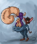 anthro big_breasts bottomwear breasts brown_body brown_fur brown_hair buckteeth clothing dress duo eyes_closed female fur hair huge_breasts lips on_breasts open_mouth pants red_lips shirt short_stack tan_body tan_fur teeth thick_thighs topwear dutch_(artist) boris_(dutch) coffeebean_(dutch) mammal mouse murid murine rodent sciurid tree_squirrel 2023 hi_res