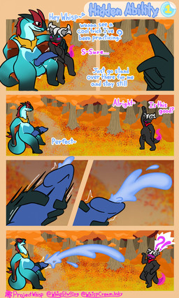 anthro balls big_balls big_penis blue_cum bodily_fluids colored_cum cum cumshot dialogue duo ejaculation erection genital_fluids genitals male male/male masturbation penis sitting standing tail text throbbing throbbing_penis trick unusual_bodily_fluids unusual_cum unusual_genital_fluids projectwhisp mythology nintendo pokemon leocyn_(leocyn) whisp_(projectwhisp) dragon generation_2_pokemon legendary_pokemon lugia mythological_creature mythological_scalie pokemon_(species) scalie absurd_res comic english_text hi_res
