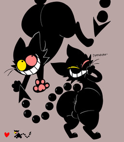 anthro anus backsack balls big_butt butt genitals huge_butt laugh male nude simple_background crazymazies deltarune undertale_(series) friend_(deltarune) domestic_cat felid feline felis mammal soul_(undertale) absurd_res hi_res