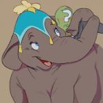 ?_face blue_eyes blush duo female feral frown grey_body grey_skin headdress hug larger_female larger_feral male size_difference smaller_human smaller_male smile trunk shamelesss 4chan disney dumbo_(movie) anon giddy_(dumbo) elephant elephantid human mammal proboscidean 1:1