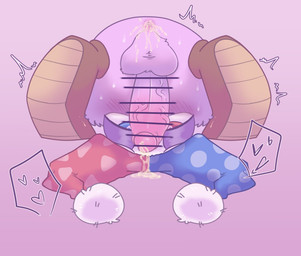 after_anal after_orgasm after_sex anus ass_up backsack balls bent_over big_balls big_penis blue_eyes blush blush_lines blushing_profusely bodily_fluids butt censor_bar censored_genitalia censored_penis clothing cum cum_drip cum_from_ass cum_in_ass cum_inside cum_on_balls cum_on_ground cum_on_own_penis cum_on_penis cum_on_self cum_string dripping erection eye_roll fluffy_balls fool's_hat foreskin front_view fur genital_fluids genitals glans hat headgear headwear heart_pupils heart_symbol heterochromia humanoid_genitalia humanoid_penis ineffective_censorship leaking_cum looking_through looking_through_legs male partially_retracted_foreskin penis perineum pink_glans presenting presenting_anus presenting_balls presenting_hindquarters presenting_penis puffy_anus purple_anus purple_background purple_balls purple_body purple_fur purple_penis purple_perineum red_eyes simple_background solo spread_legs spreading sweat sweatdrop tremble_spikes vein veiny_penis ariarik_o0 kirby_(series) nintendo marx_(kirby) waddling_head 2023 censored digital_drawing_(artwork) digital_media_(artwork) full-length_portrait hi_res japanese_description portrait