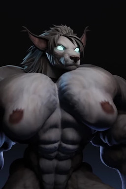 abs anthro biceps big_muscles black_nose female fur glowing glowing_eyes grey_body grey_fur huge_muscles hyper hyper_muscles muscular muscular_female nude pecs simple_background solo hutska_(artist) blizzard_entertainment warcraft canid mammal werecanid werecreature worgen 2:3 3d_(artwork) 3d_animation animated digital_media_(artwork) hi_res no_sound short_playtime video