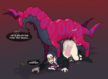 accessory animal_genitalia animal_penis ass_up balls bestiality blush bodily_fluids bottomless bottomless_human bottomless_male breath clothed clothed_human clothed_male clothing cum cum_while_penetrated cumshot dialogue doggystyle dominant dominant_feral duo ejaculation equine_genitalia equine_penis eyewear femboy femboy_penetrated feral feral_on_top feral_penetrating feral_penetrating_human feral_penetrating_male from_behind_position genital_fluids genitals glasses hands-free human_on_bottom human_on_feral human_penetrated interspecies light_body light_skin male male/male male_on_feral male_on_human male_penetrated male_penetrating male_penetrating_human male_penetrating_male motion_lines mounting necktie onomatopoeia penetration penis pinned pinned_by_foot pinned_to_ground pokeball pokephilia quadruped sex sound_effects stepping_on_back stepping_on_shoulder submissive submissive_human submissive_male suit suit_jacket text thought_bubble x-ray_view gatowacko nintendo pokemon corbeau_(pokemon) arthropod generation_5_pokemon human mammal pokemon_(species) scolipede colored english_text hi_res