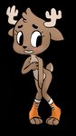 anthro clothing female footwear footwear_only mostly_nude nude pattern_clothing shoes shoes_only smile solo striped_clothing stripes thin_legs thin_thighs young young_anthro young_female kodota unknown_artist cartoon_network the_amazing_world_of_gumball penny_fitzgerald deer mammal alpha_channel